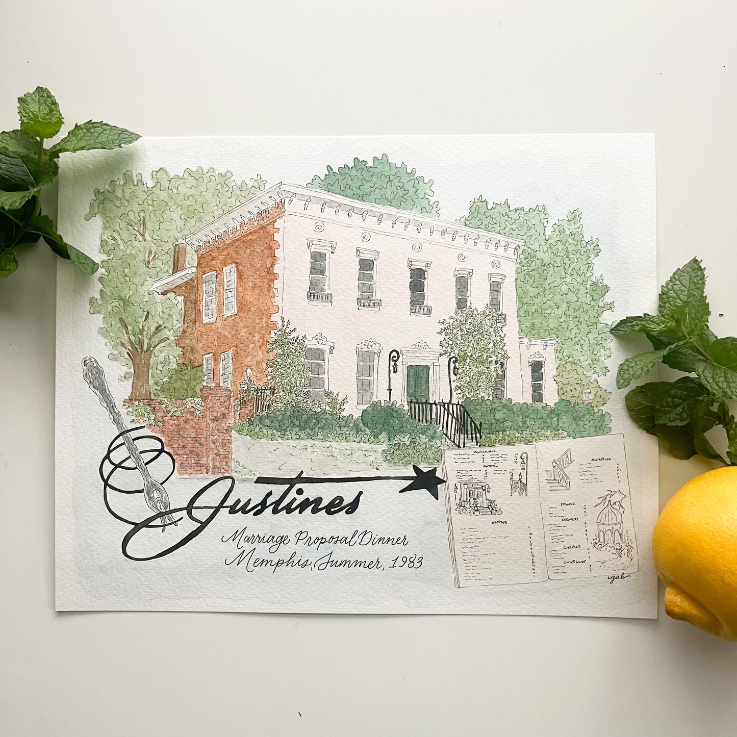 Special Event Venue Commissioned Watercolor Painting