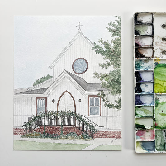 Special Event Venue Commissioned Watercolor Painting