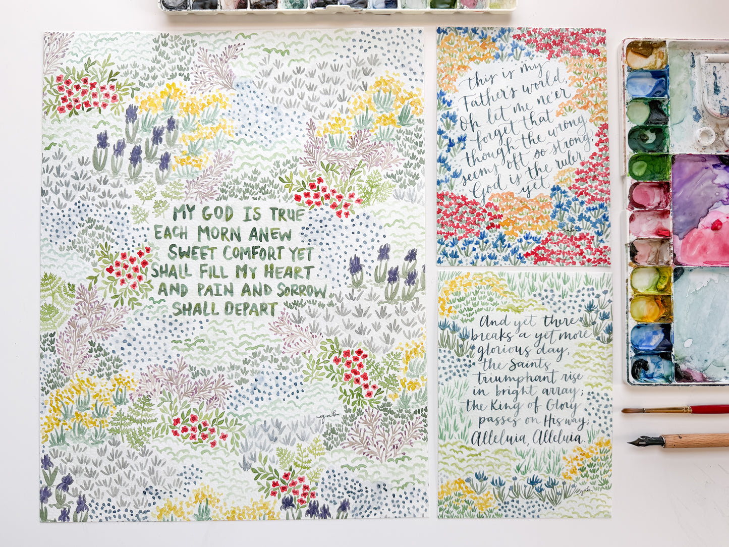 My God Is True 11x14 Watercolor Painting