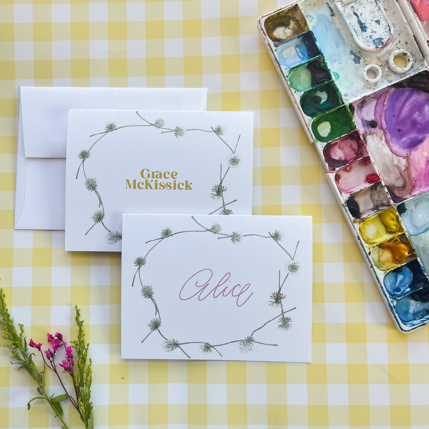 Clover Chain Personalized Note Cards