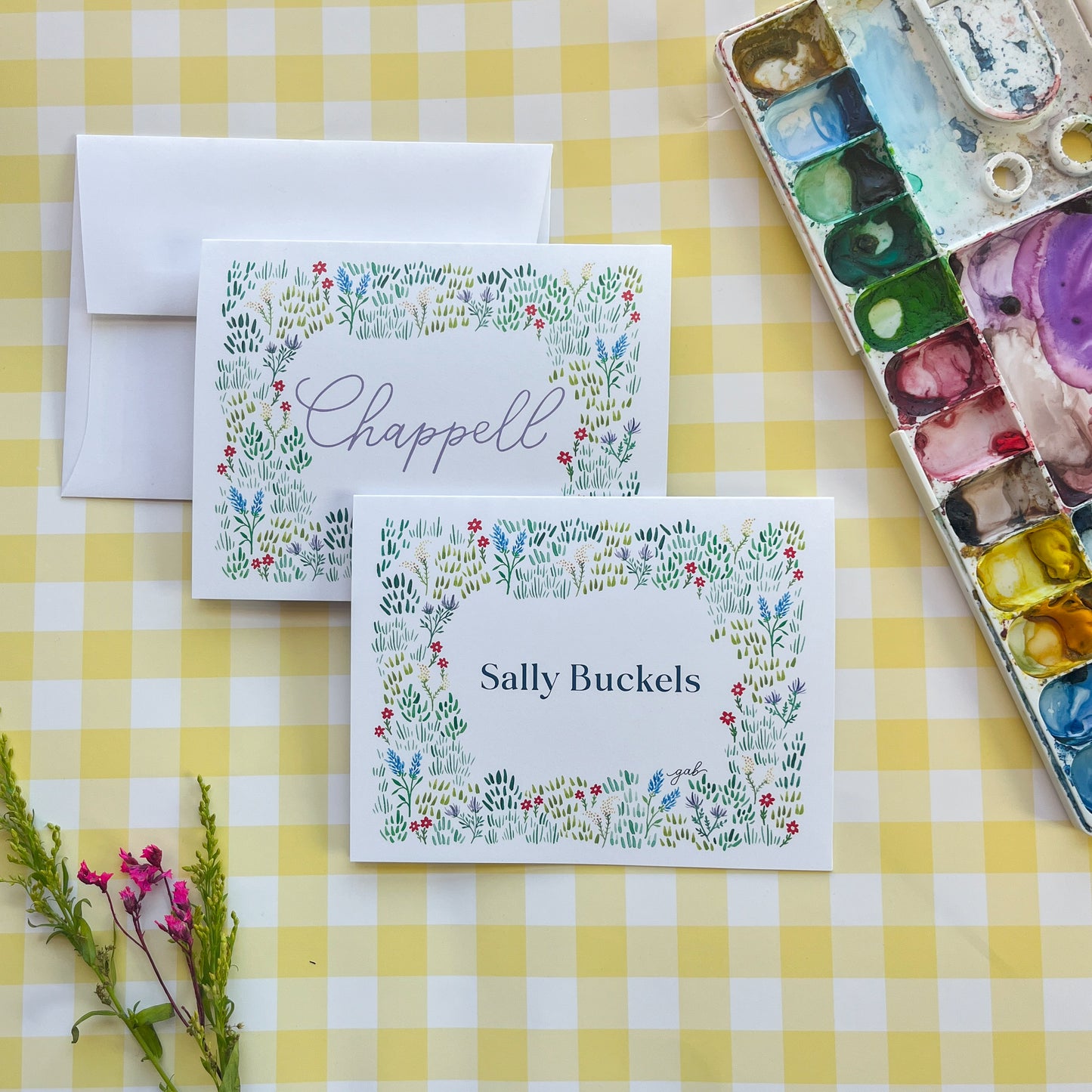 This is the Day Wildflowers Personalized Note Cards