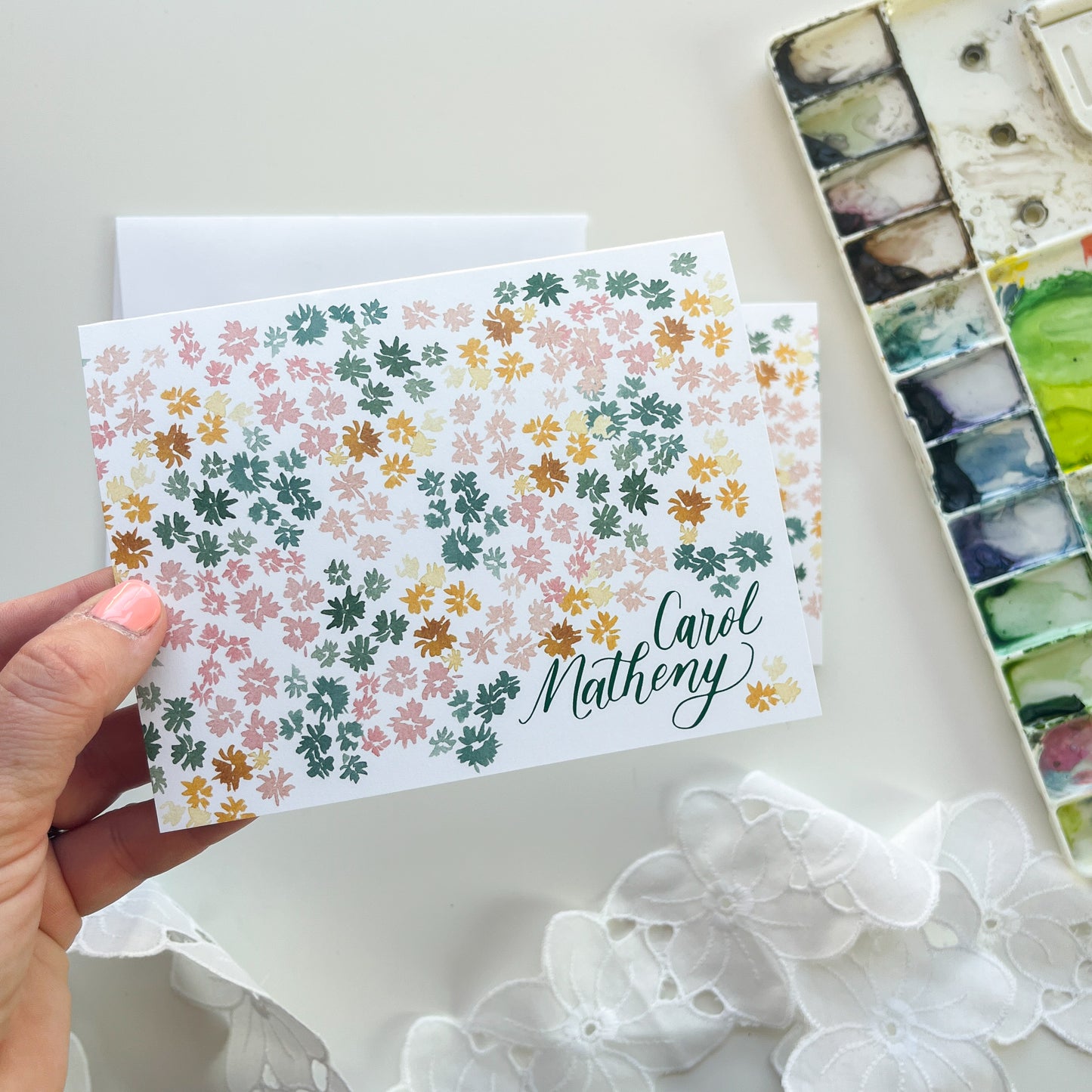Dreamy Bunches Personalized Note Cards