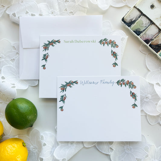 Kumquats Personalized Note Cards