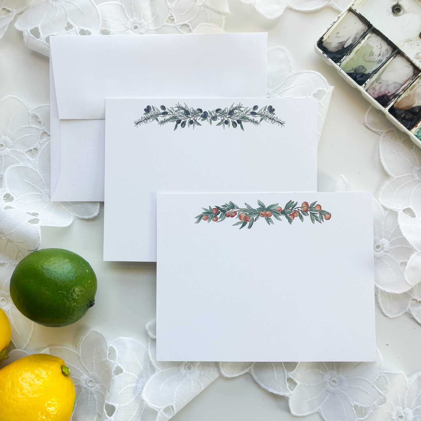 Kumquats and Olives Flat Note Cards