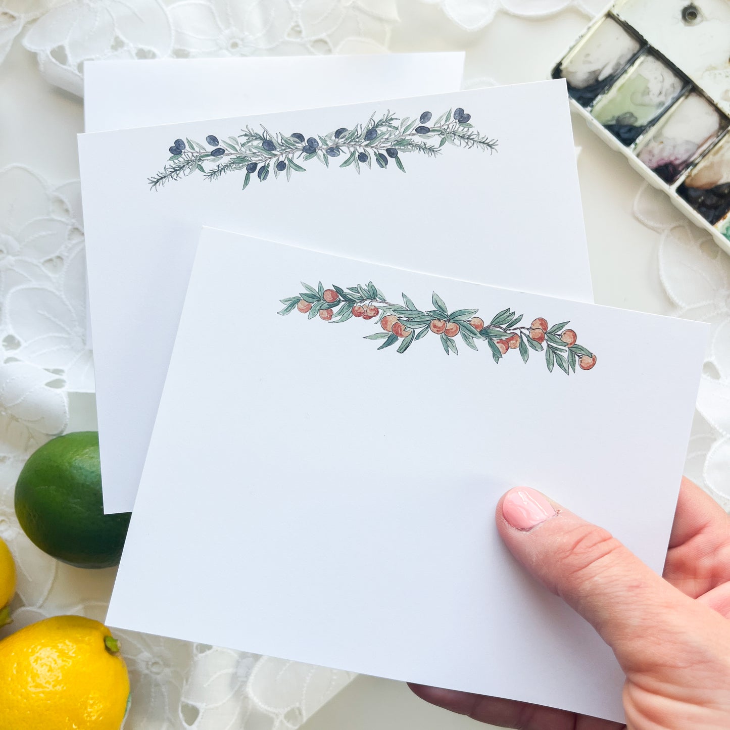 Kumquats and Olives Flat Note Cards