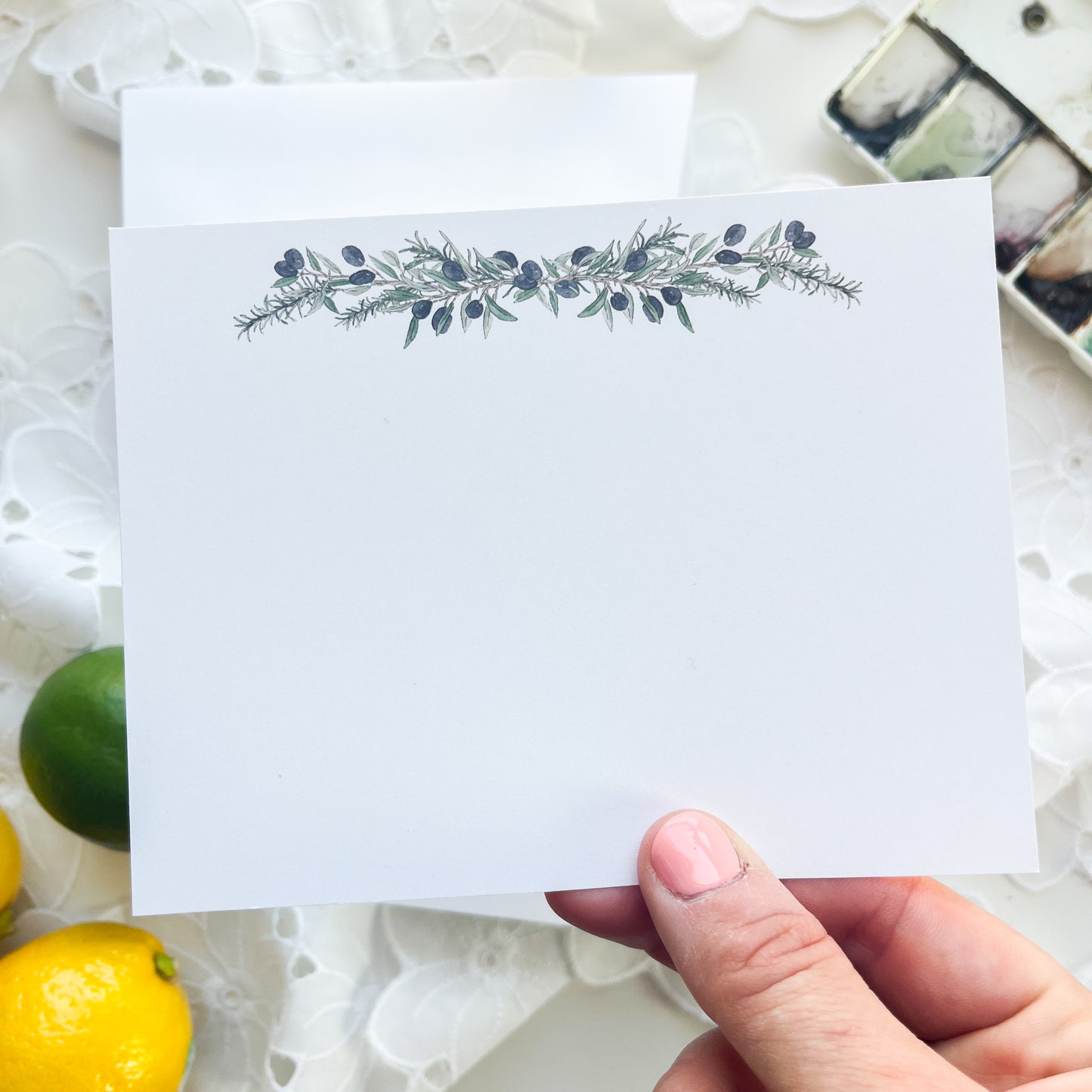 Kumquats and Olives Flat Note Cards