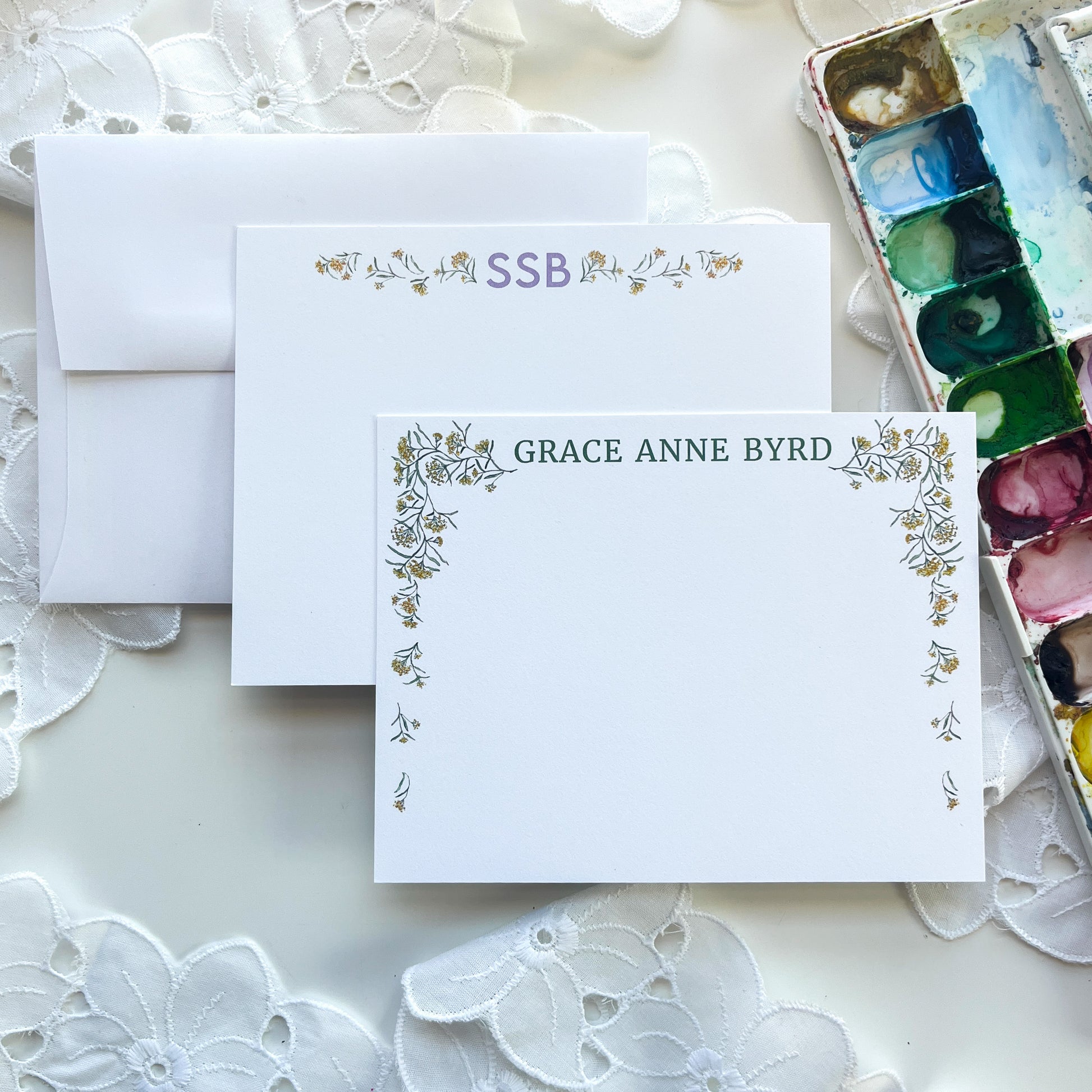 Milkweed Personalized Note Cards