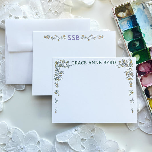 Milkweed Personalized Note Cards