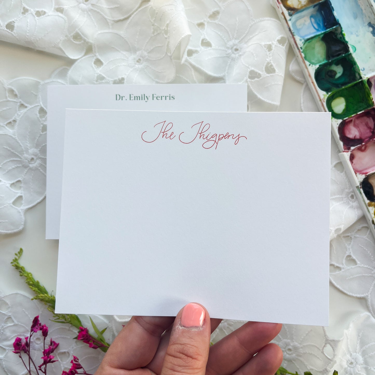 Personalized Flat Note Cards