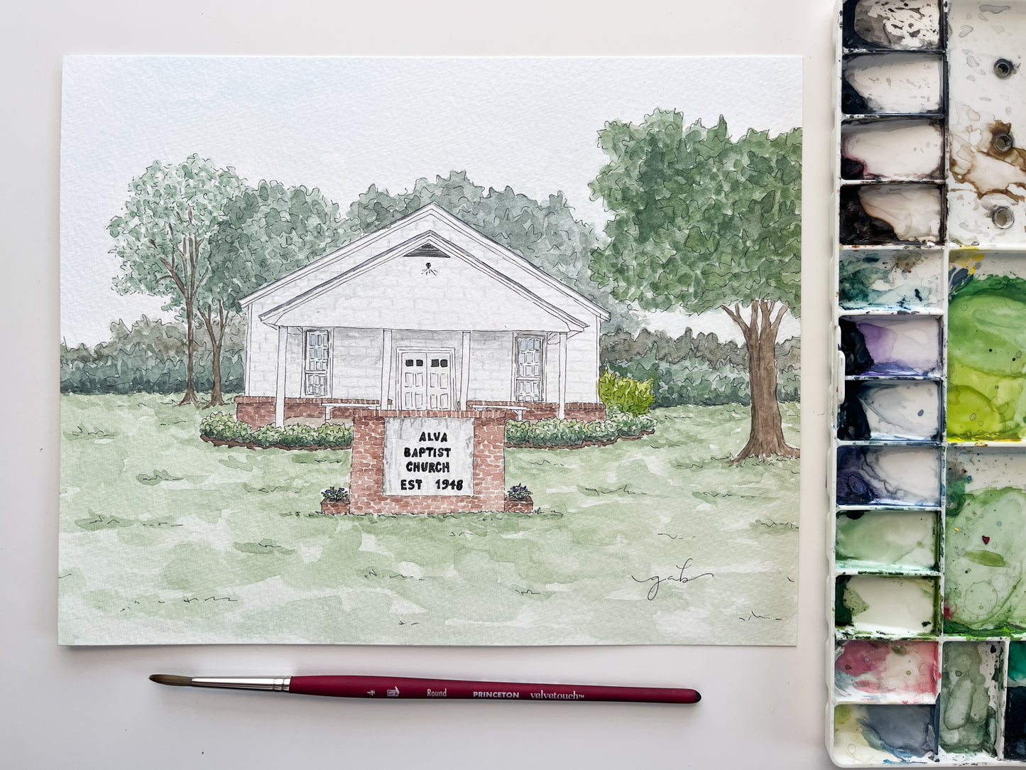 Special Event Venue Commissioned Watercolor Painting