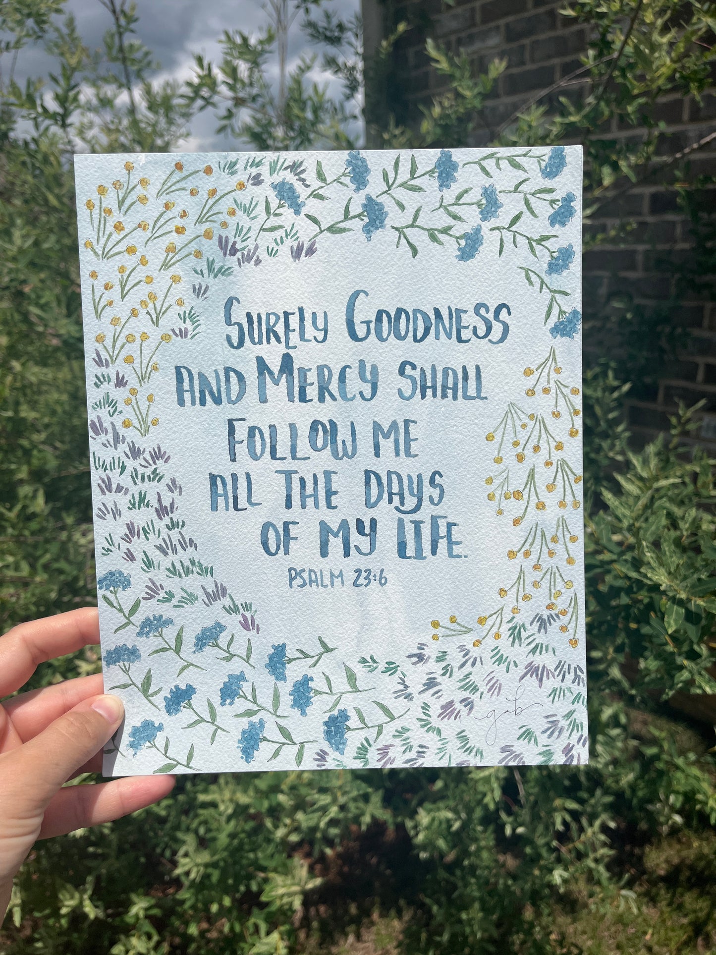 Watercolor/Calligraphy Original Commissioned Art