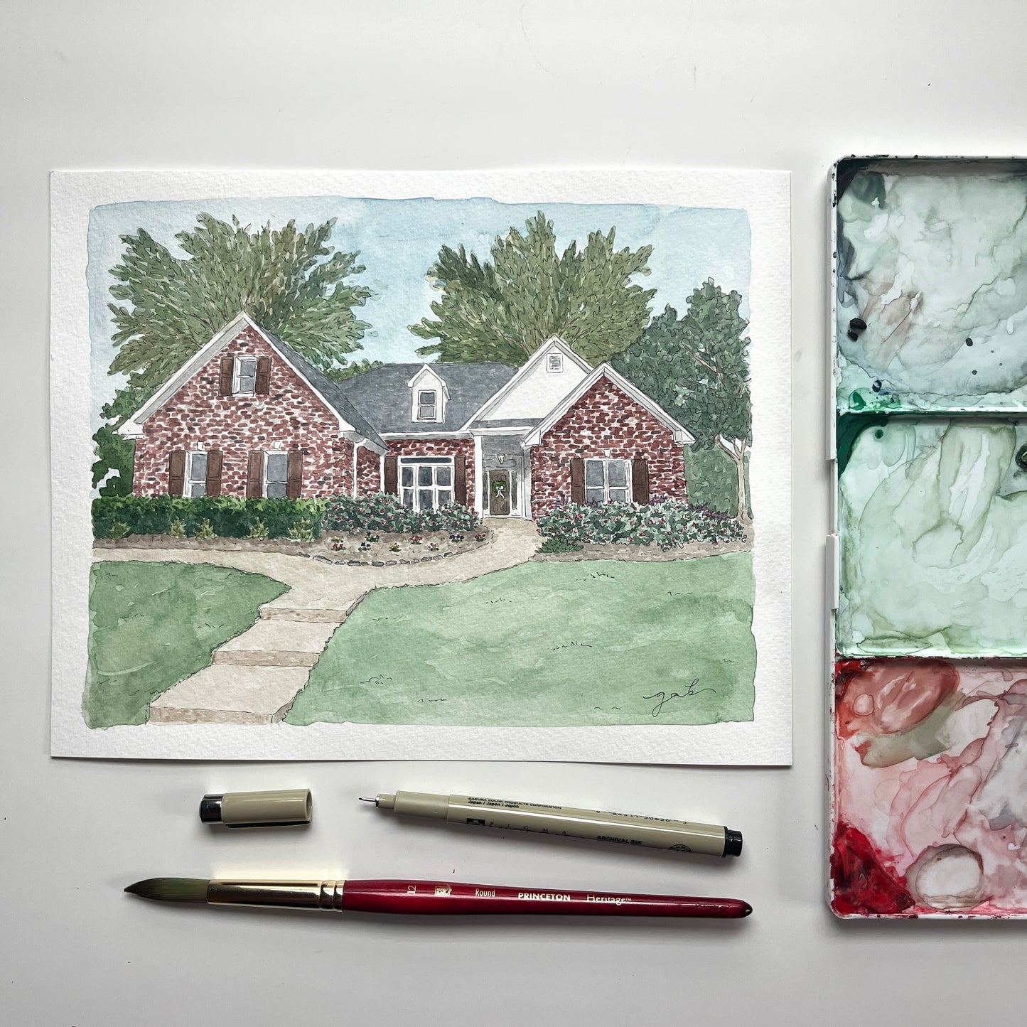 Watercolor Home Painting Commission