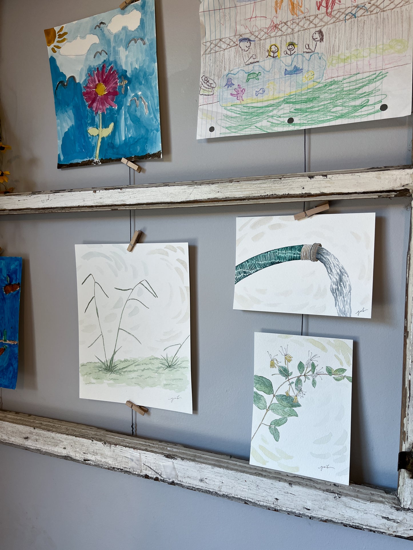 Honeysuckle 5x7 Original Watercolor Painting