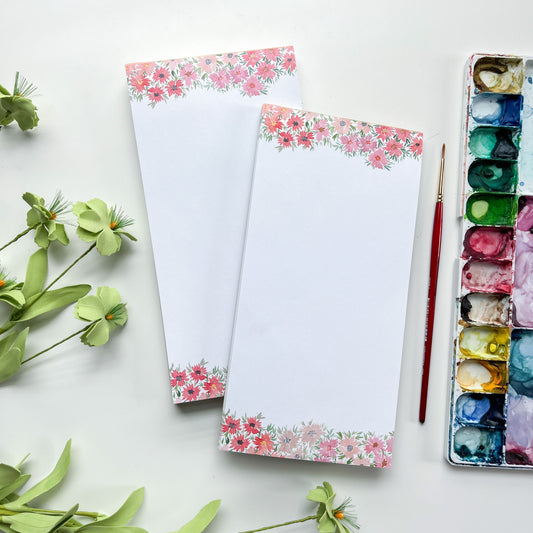 Coral Bunches Long Notepad