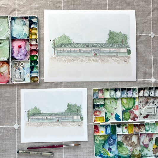 The Beacon Oxford Watercolor Print