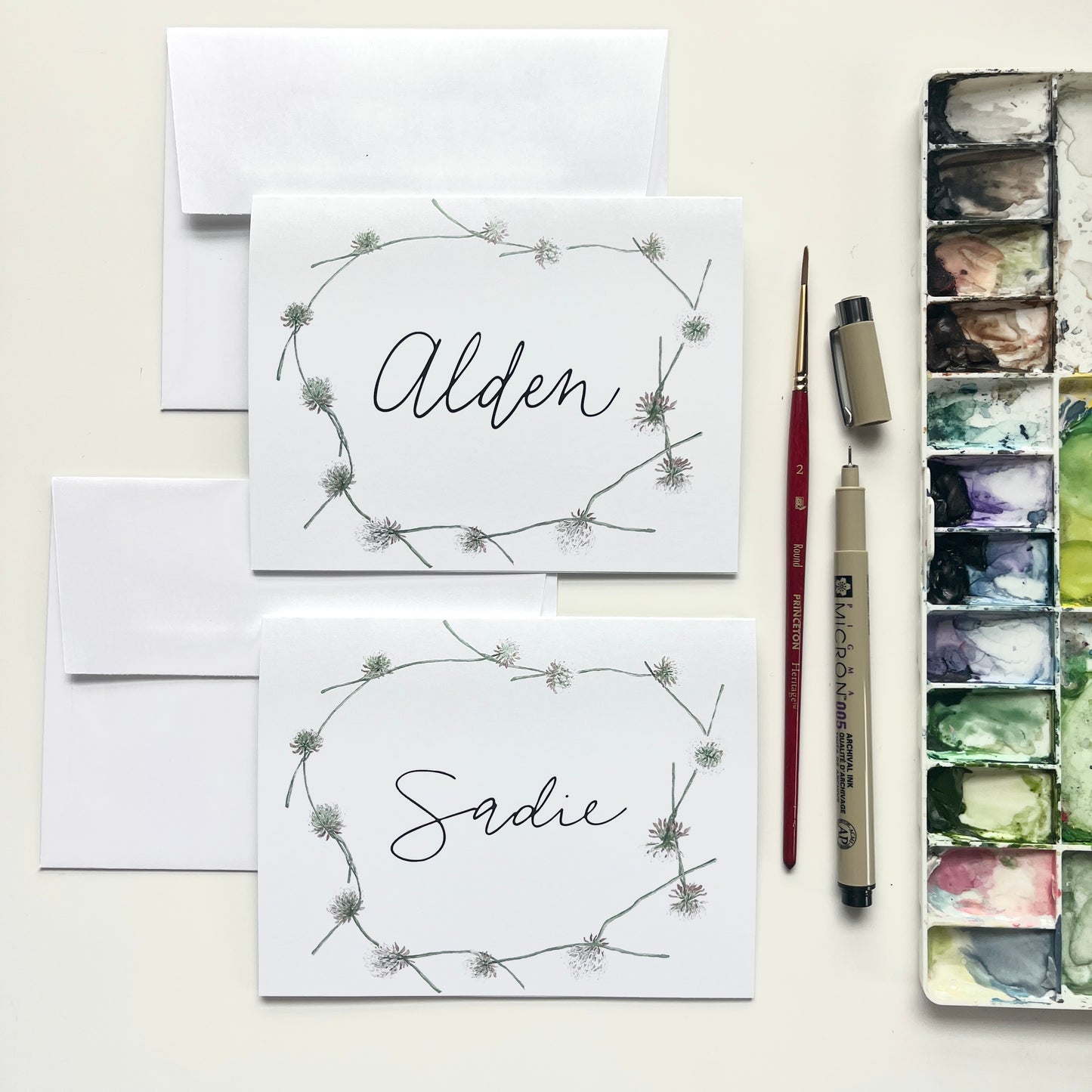 Clover Chain Personalized Note Cards