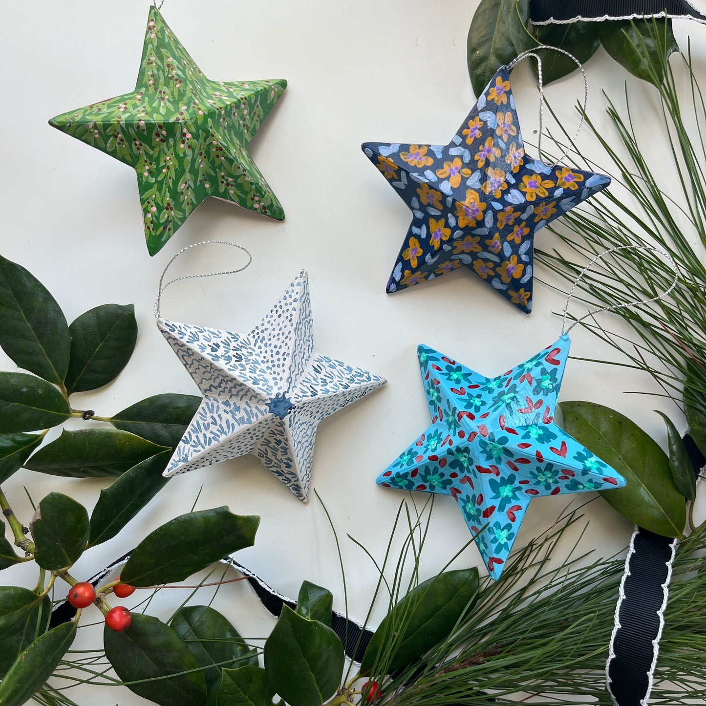 Navy and Gold Star Ornament