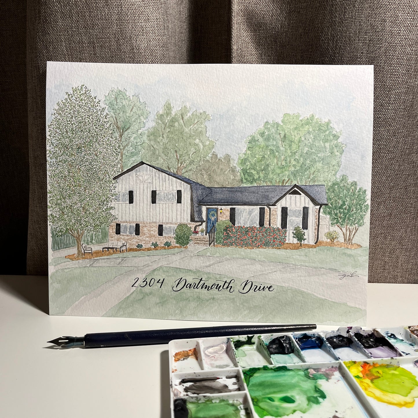 Watercolor Home Painting Commission