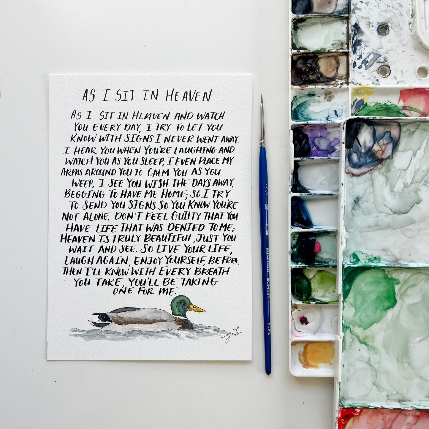 Watercolor/Calligraphy Original Commissioned Art