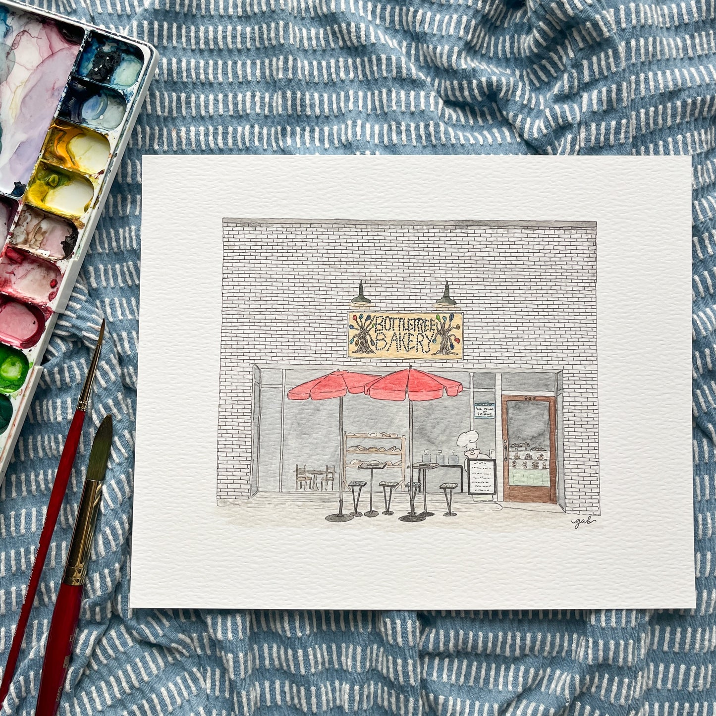 Bottletree Bakery Oxford Watercolor or Drawing Print