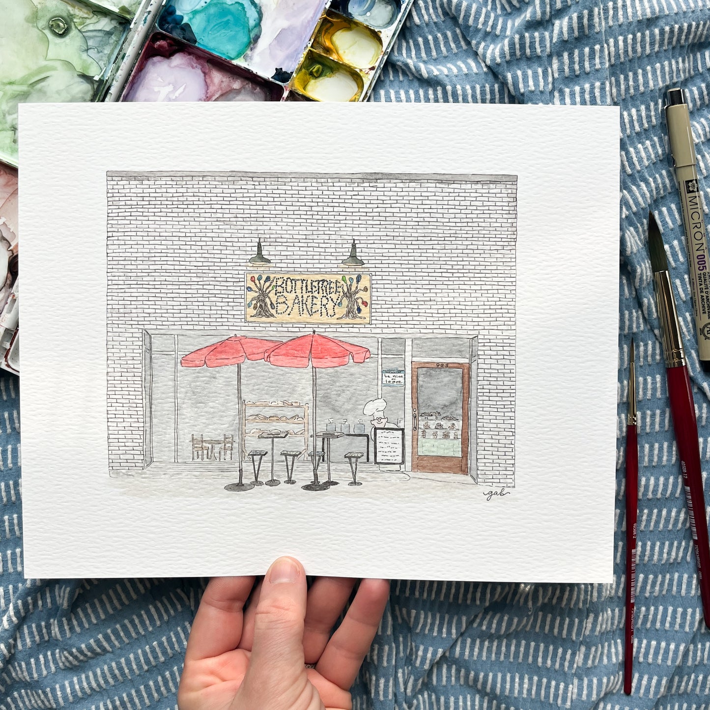 Bottletree Bakery Oxford Watercolor or Drawing Print
