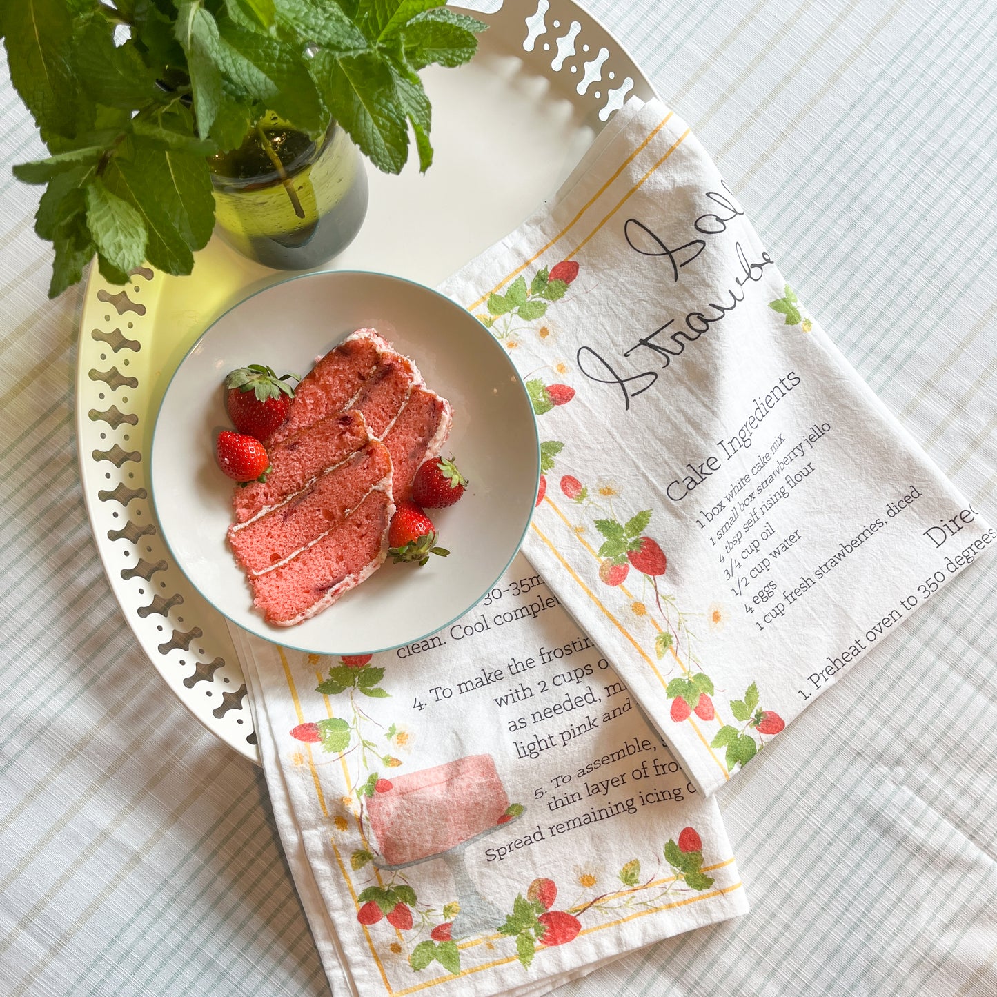 Sallie's Strawberry Cake Tea Towel