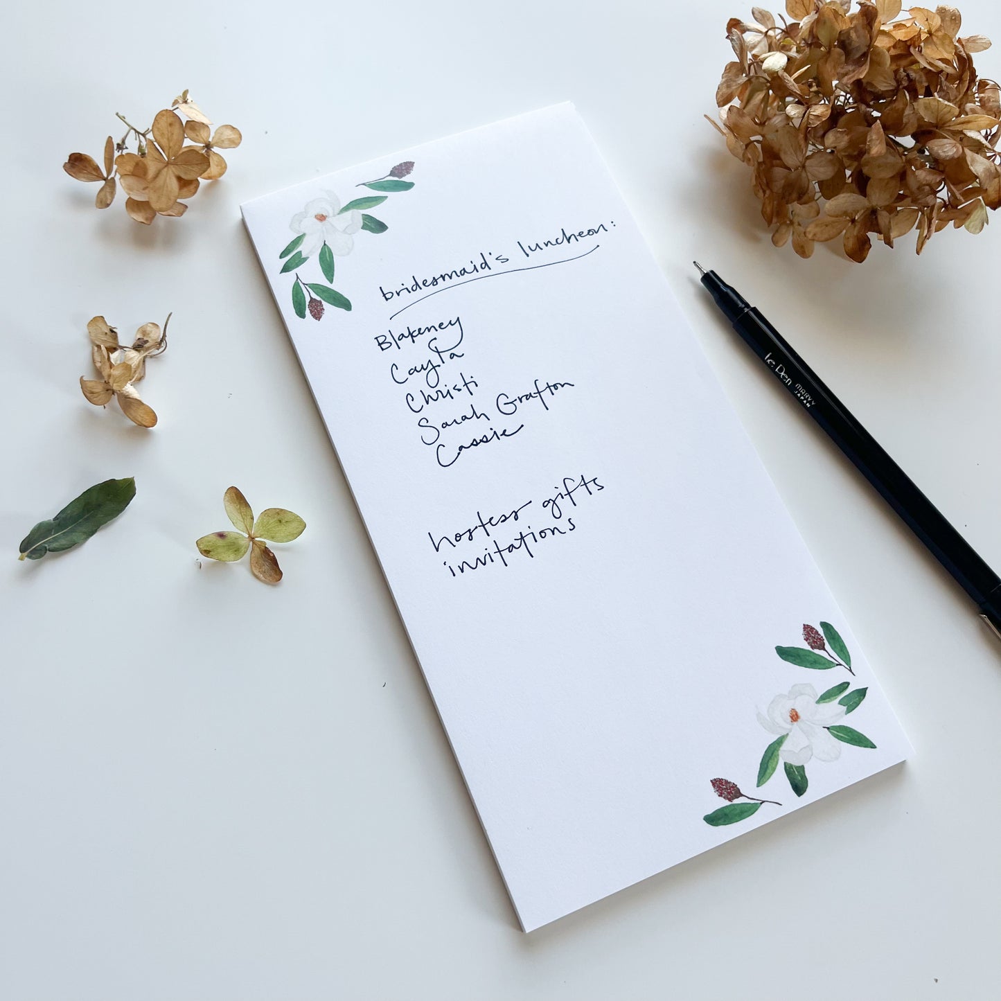 Magnolia Long Notepad