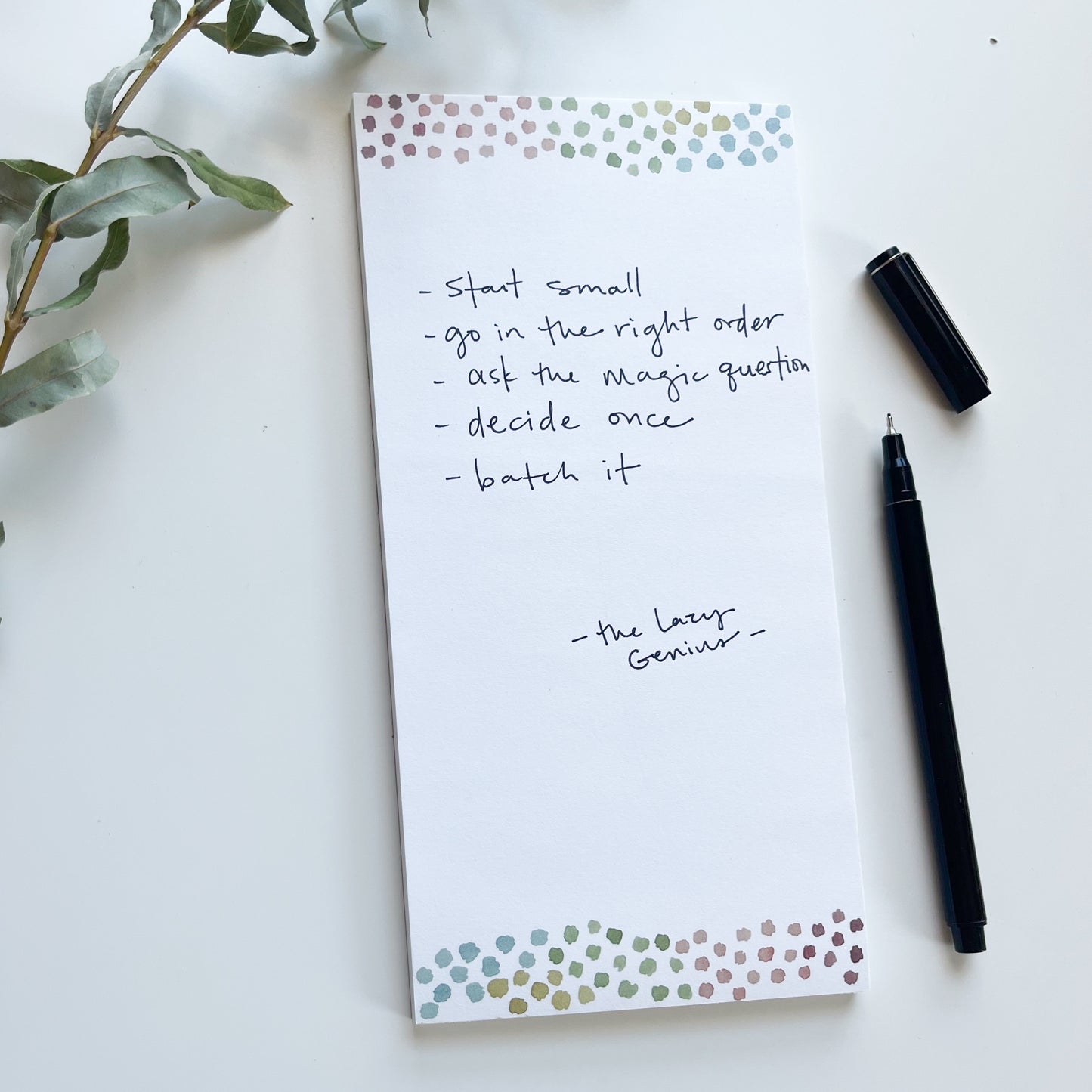 Watercolor Spots Long Notepad
