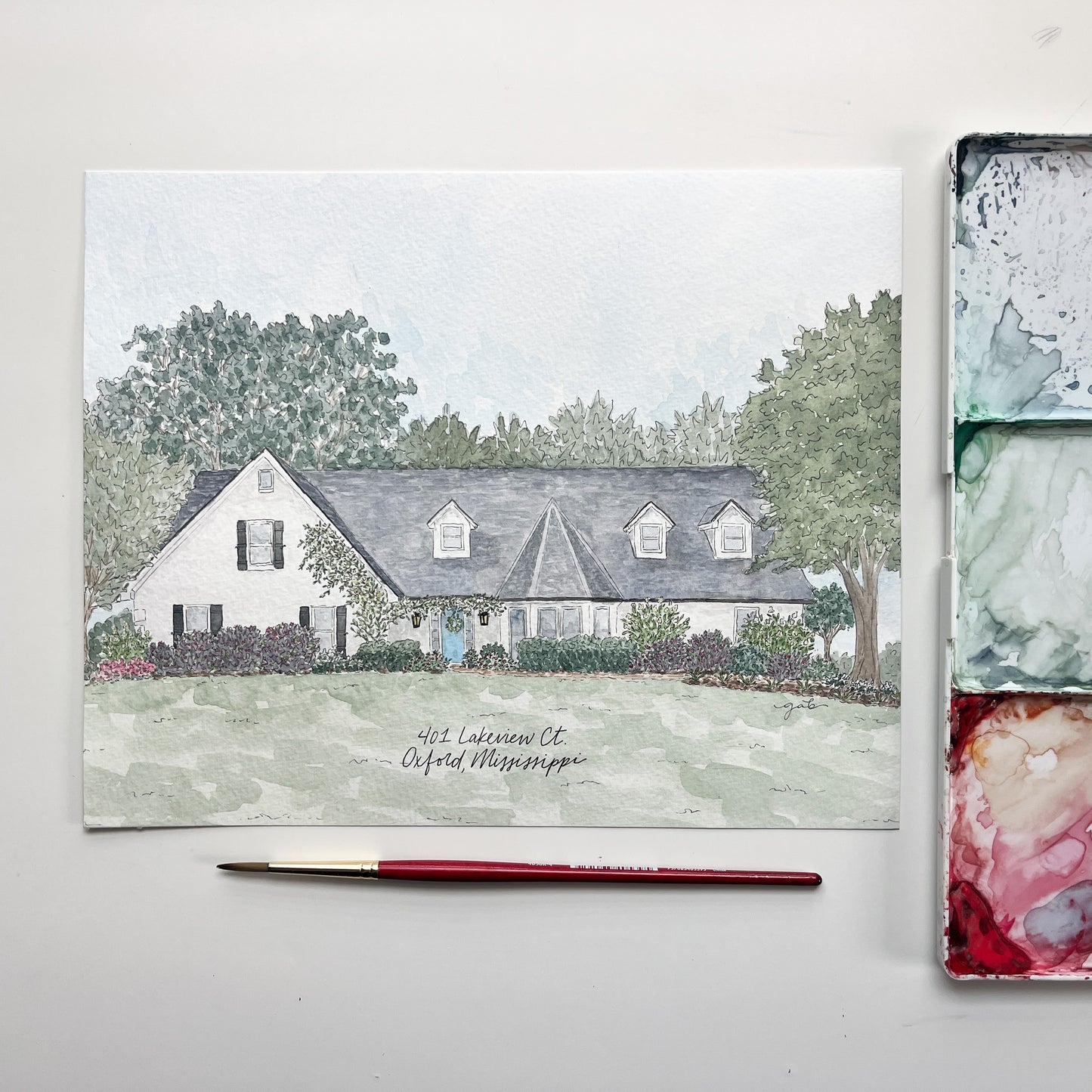 Watercolor Home Painting Commission