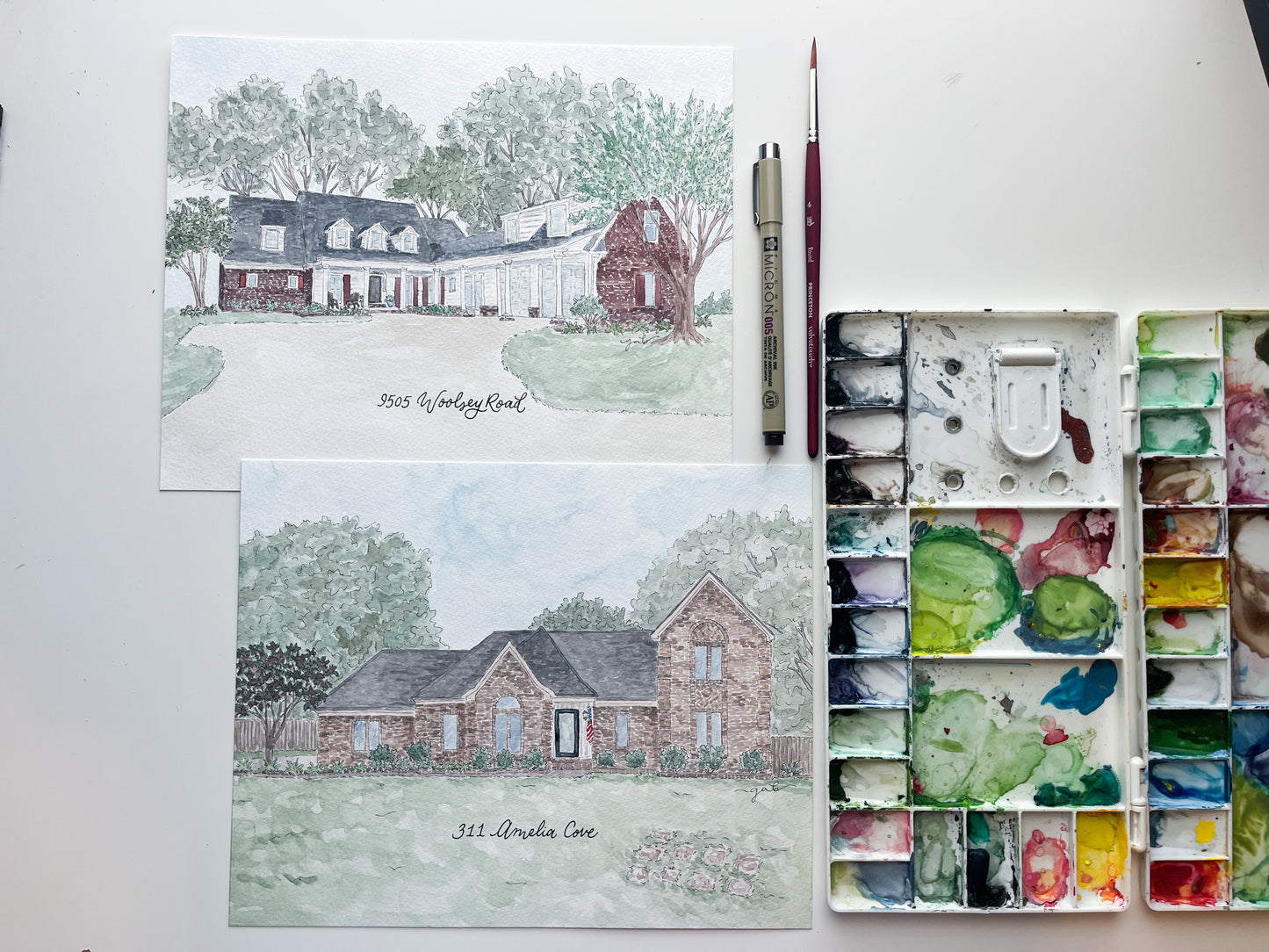 Watercolor Home Painting Commission