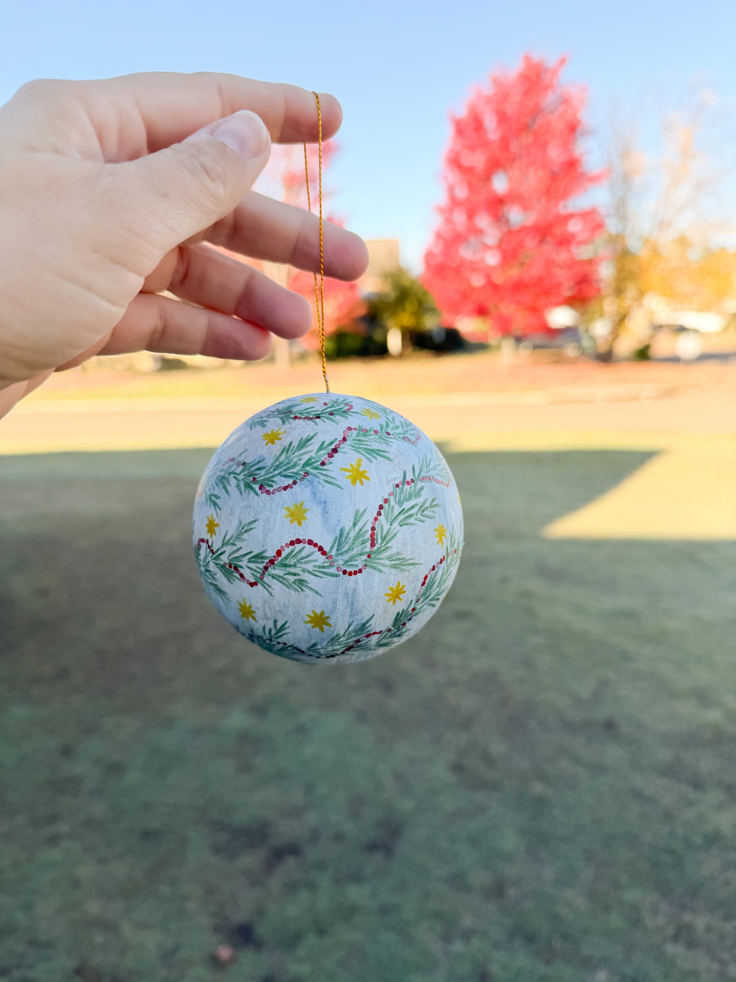 Watercolor Garlands and Stars Ornament