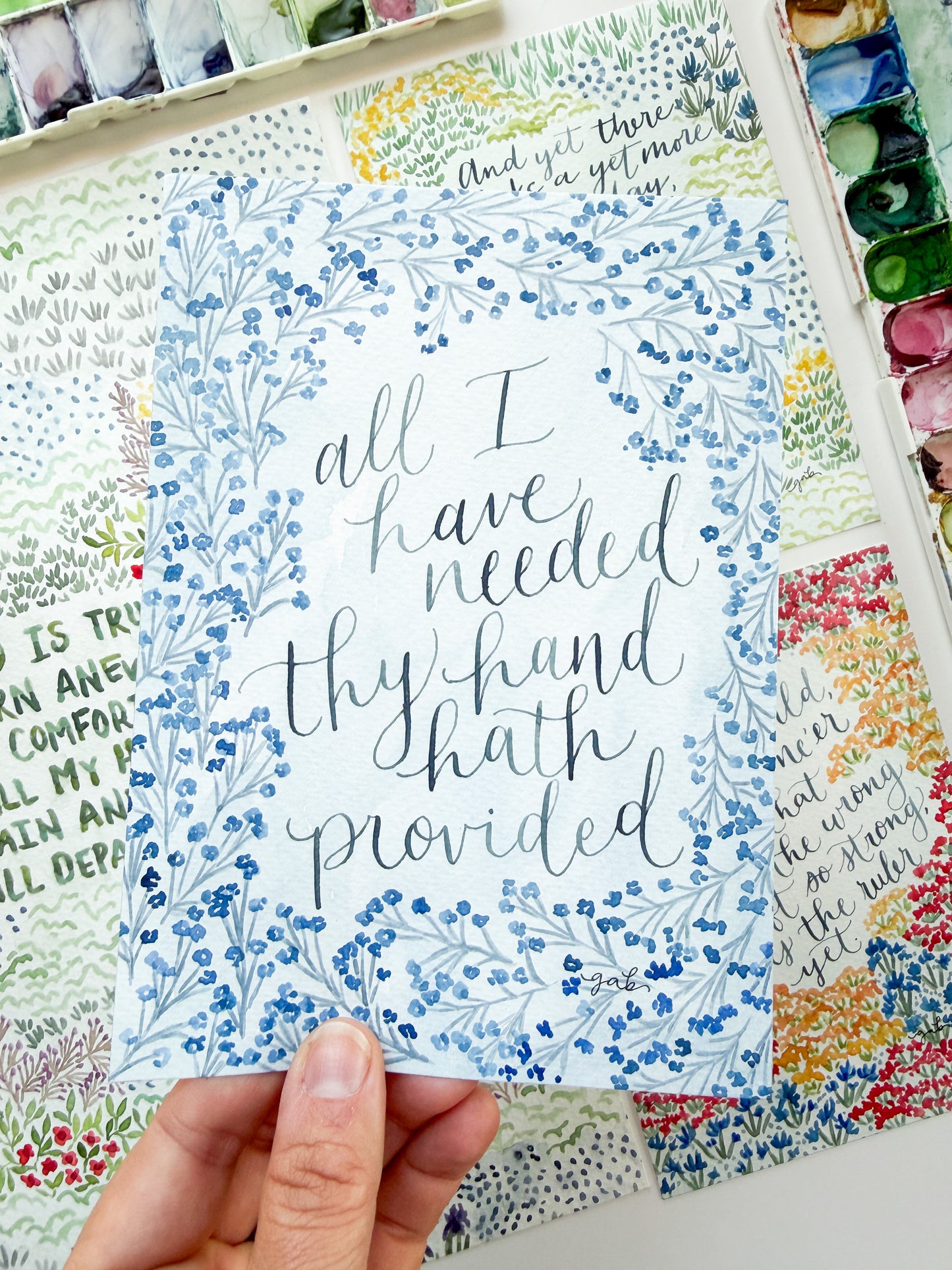 All I Have Needed 5x7 Original Watercolor Painting