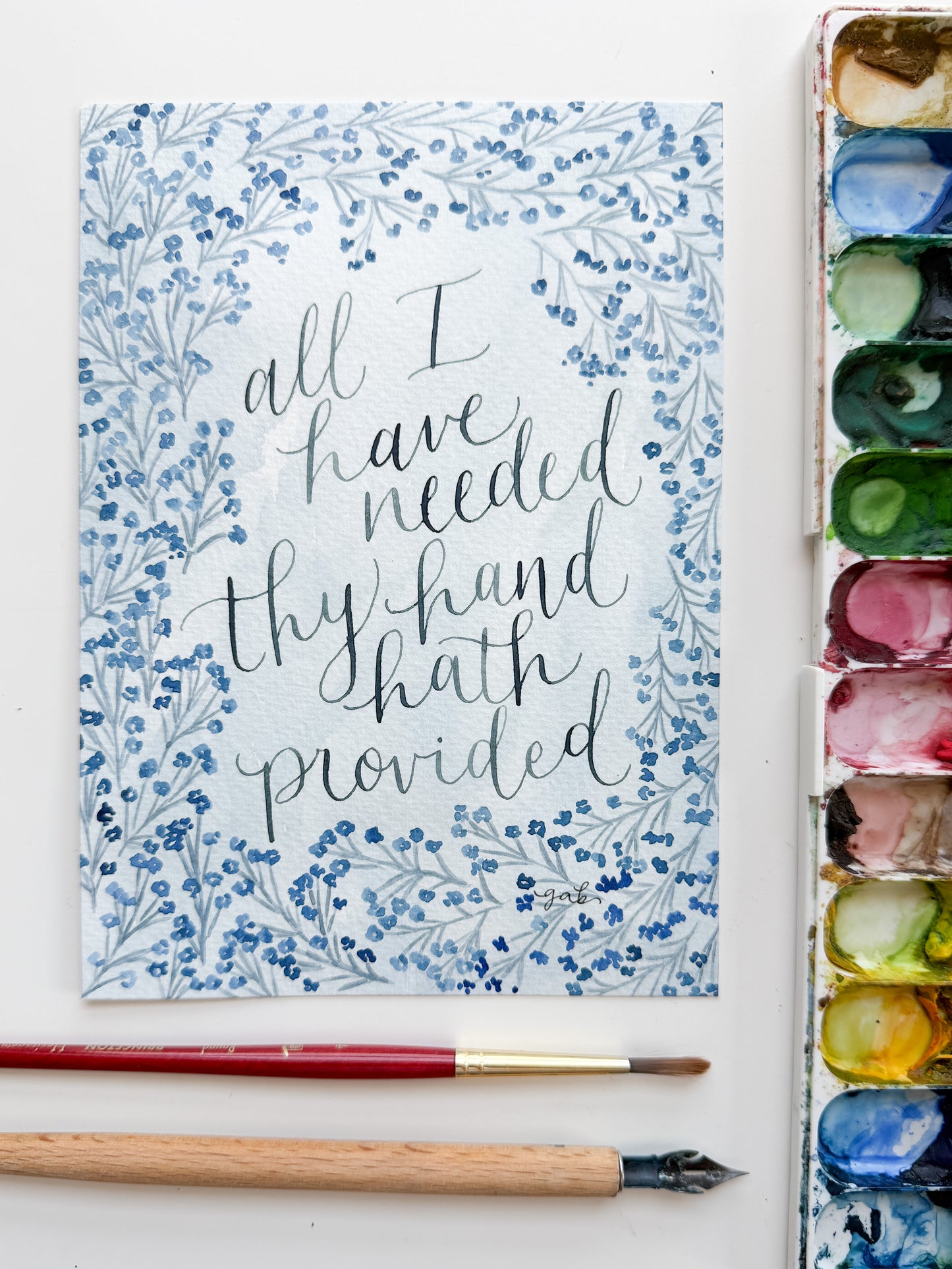 All I Have Needed 5x7 Original Watercolor Painting