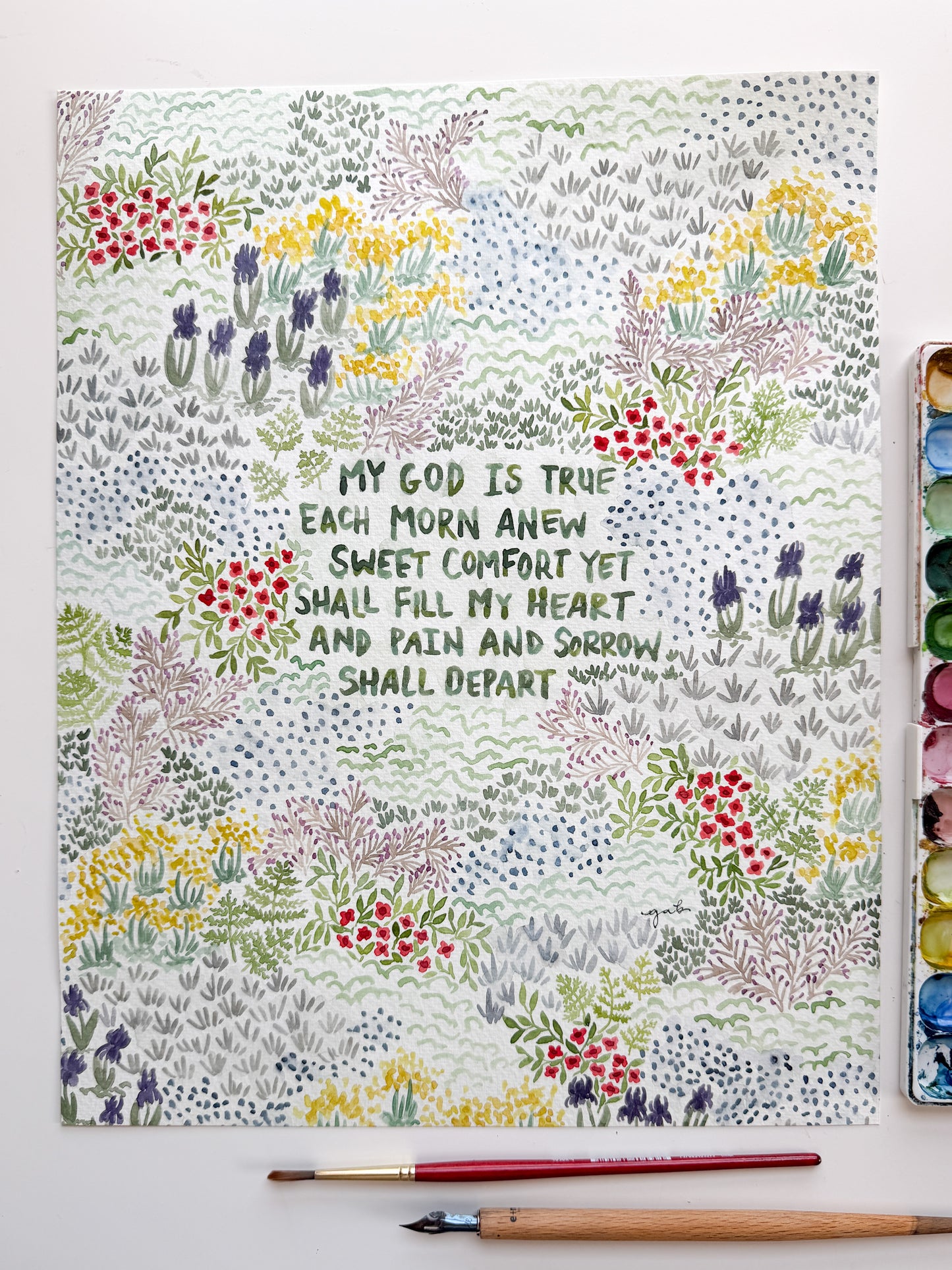 My God Is True 11x14 Watercolor Painting