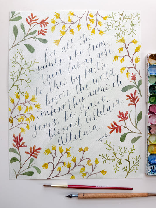 For All the Saints 11x14 Watercolor Painting
