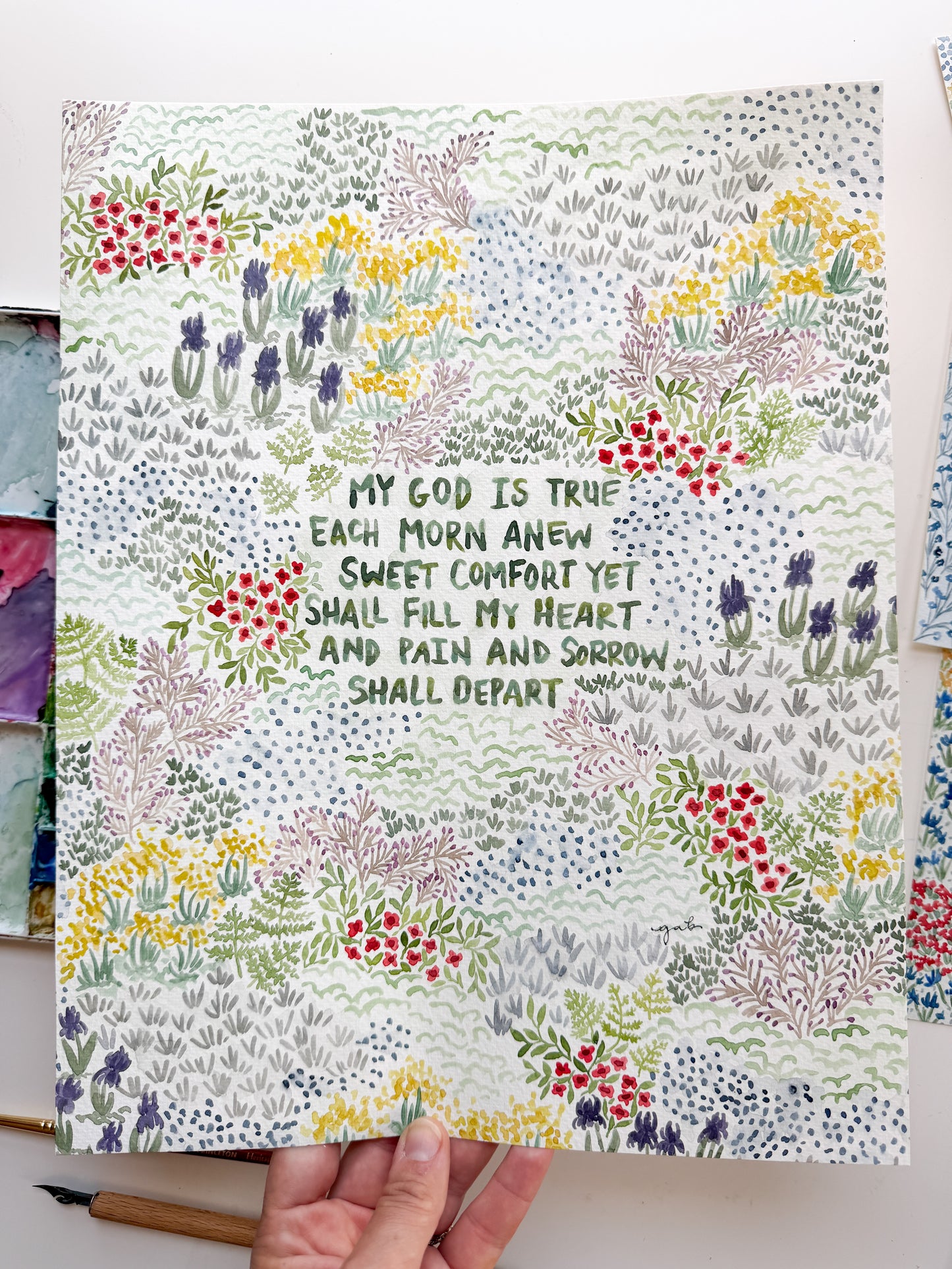 My God Is True 11x14 Watercolor Painting