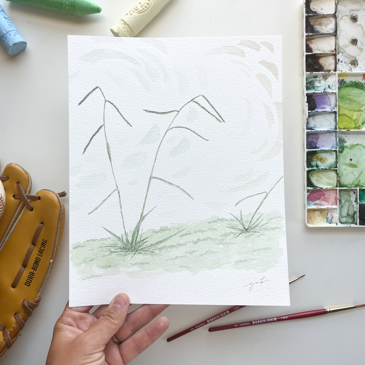 Tall Grass 8x10 Watercolor Painting