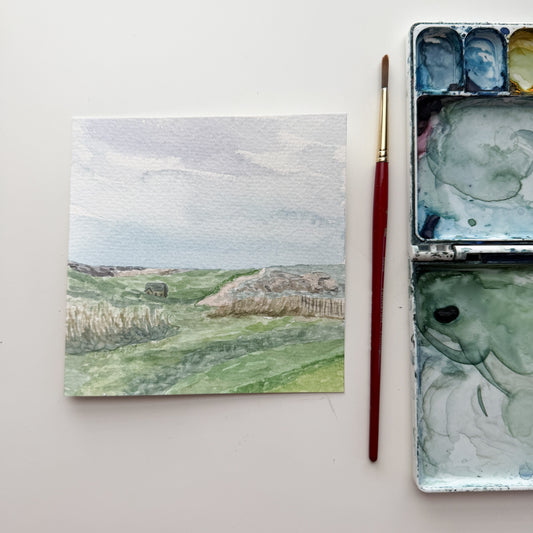 Balcomie Boathouse in Crail 5x5 Watercolor Painting