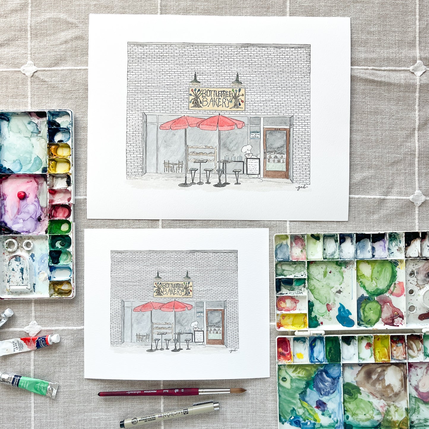 Bottletree Bakery Oxford Watercolor or Drawing Print