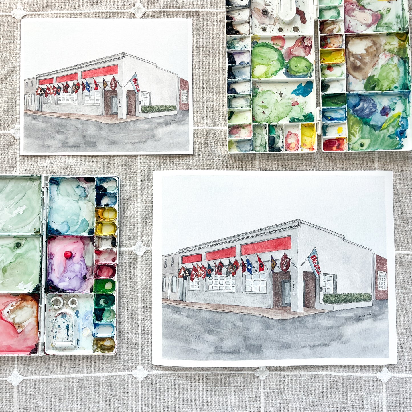 The Library Oxford MS Watercolor Print