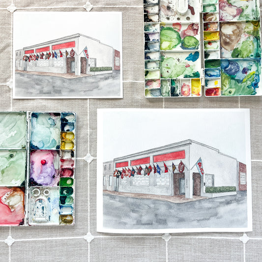 The Library Oxford MS Watercolor Print