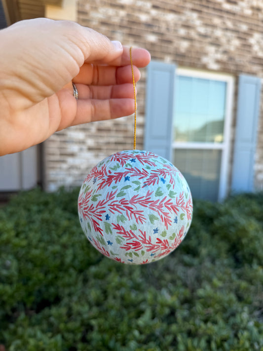 Red Garland and Blue Stars Ornament