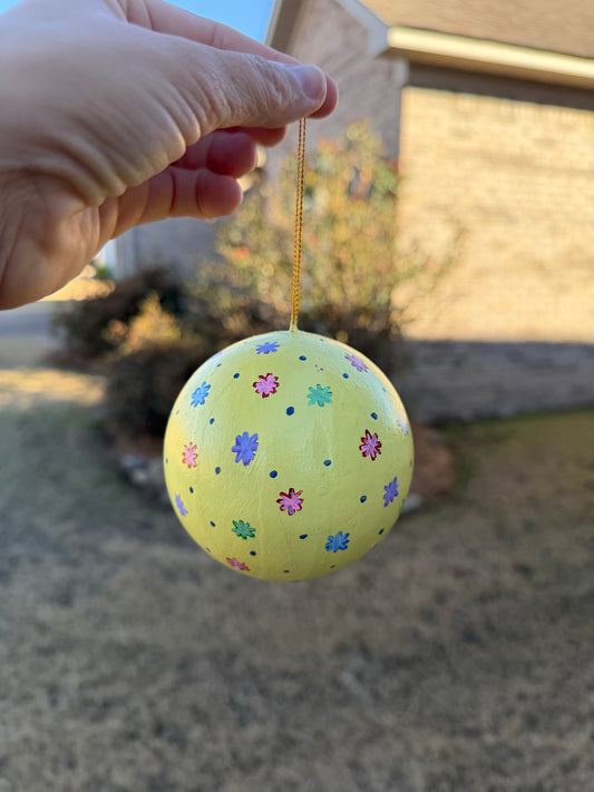 Yellow and Bright Stars Ball Ornament