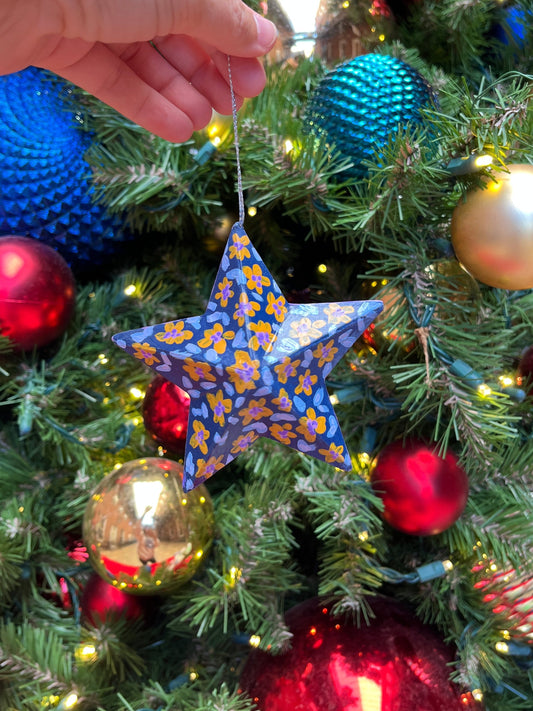 Navy and Gold Star Ornament