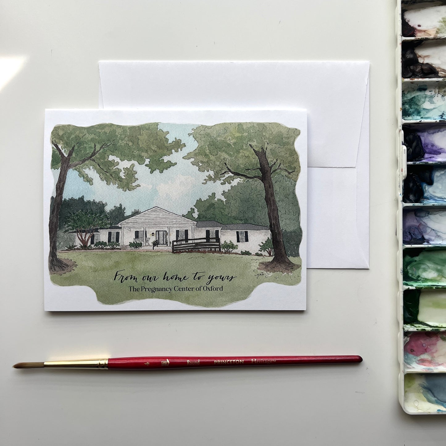 Home Portrait Custom Note Cards