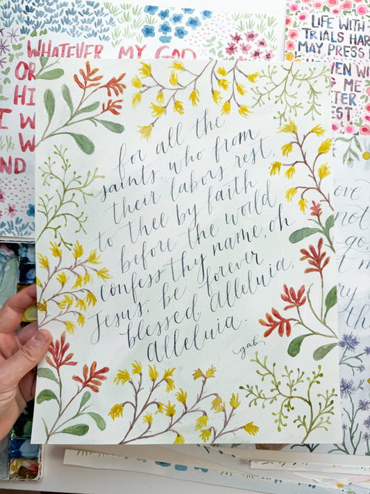 For All the Saints 11x14 Watercolor Painting