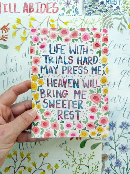 Sweeter Rest In Pink Original Watercolor Painting