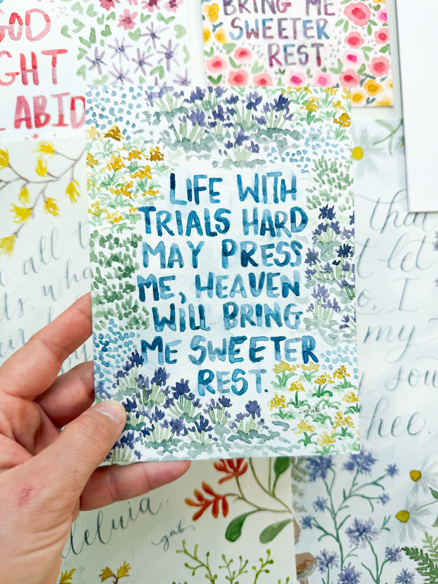 Sweeter Rest In Blue Original Watercolor Painting