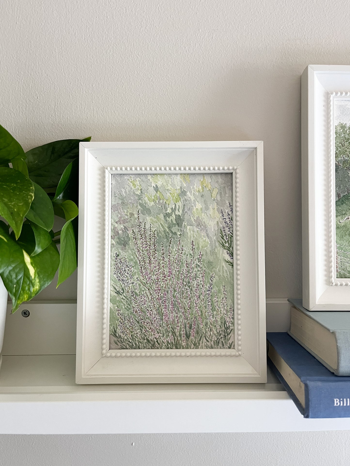 5x7 original watercolor painting of a clump of purple heather growing in the valley of Glencoe, Scotland