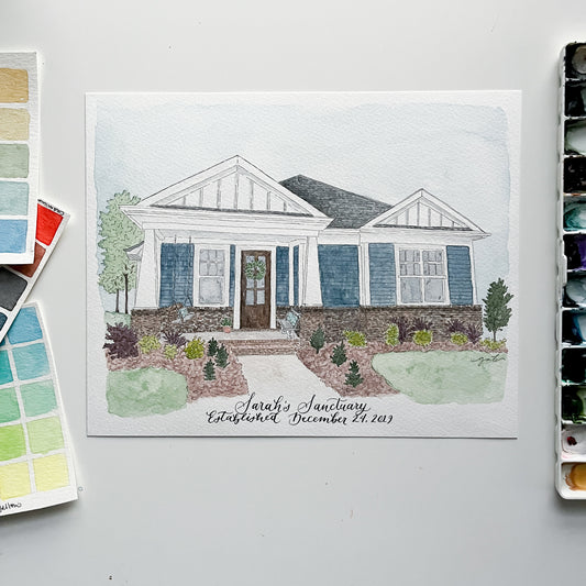 Watercolor Home Painting Commission